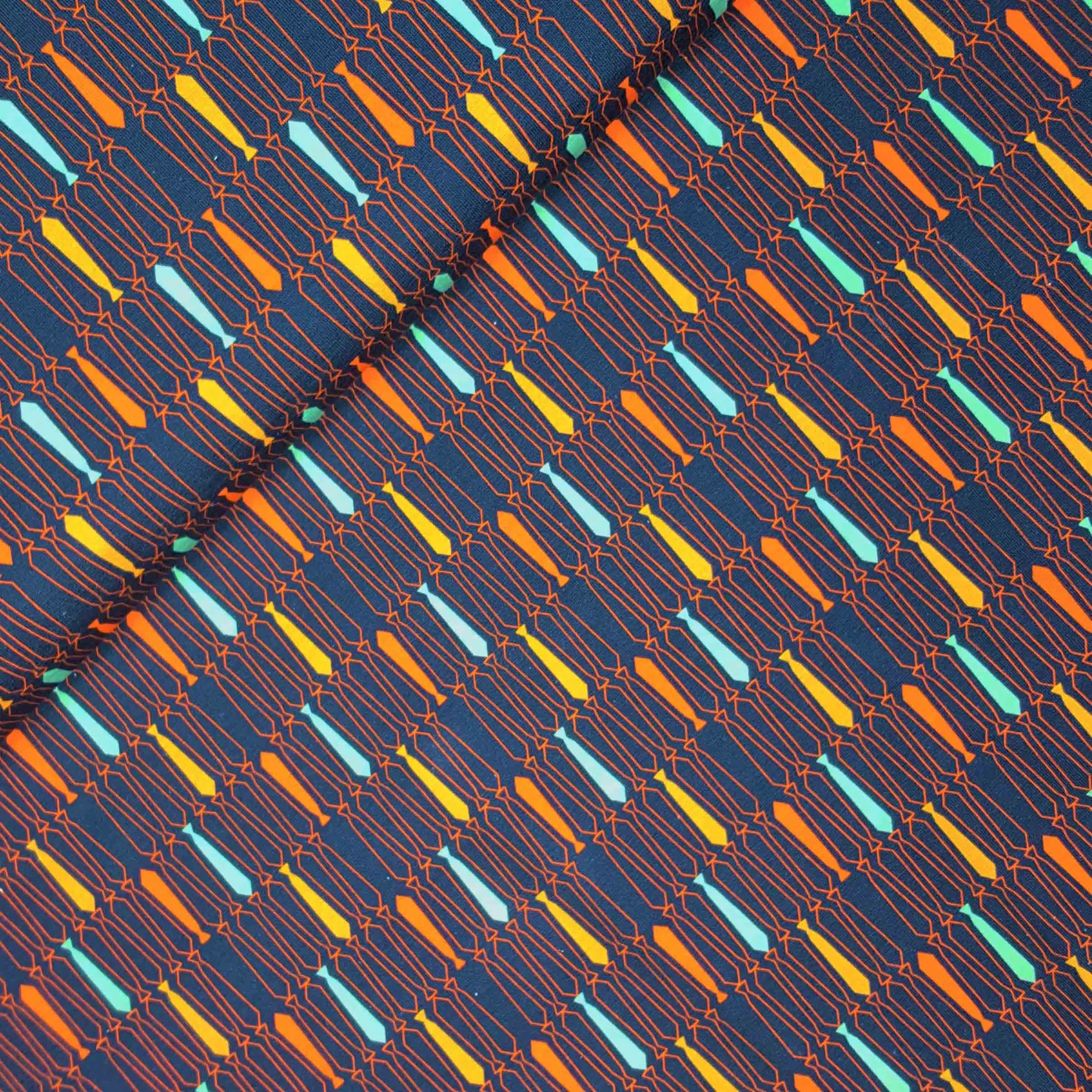 Ties blauw tricot van cherry design